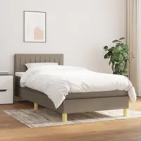Gossi pat box spring cu saltea, gri taupe, 90x200 cm, textil