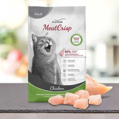 Platinum MeatCrisp, Hrana uscata pentru pisici adulte, cu pui, 3 kg