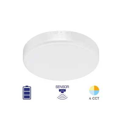 Aplica LED 20W 3in1 cu Senzor si Kit de Emergenta, Grande, IP54, Alb