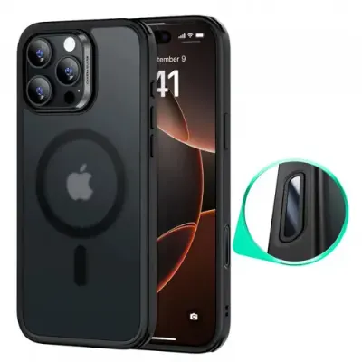 Husa MagSafe pentru Apple iPhone 16 Pro Max, ESR, Classic Hybrid Slide, Neagra Satinata