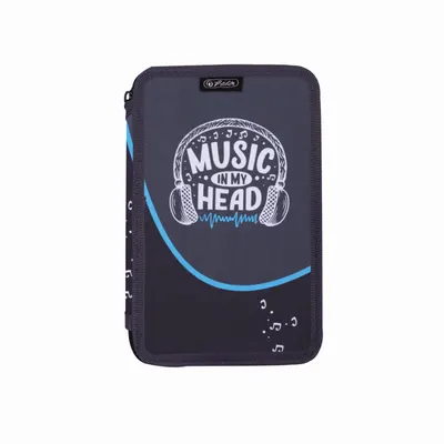 Penar neechipat, 3 fermoare, 20x6x13cm, Music, Herlitz