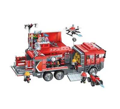 Set de constructie Qman Masina de Pompieri 1431 piese