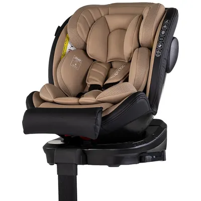 Scaun auto pentru copii Chipolino Hypnotic Plus Latte, I-Size, 40-150 cm, cu sistem Isofix si sezut rotativ