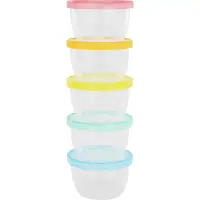 Badabulle Maxi Fun Colors castron cu capac 5x250 ml