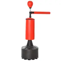 HOMCOM Sac de Box Ajustabil pe Înălțime, Bară Rotativă și Bază Umplută, 88x48x155-205 cm, Roșu