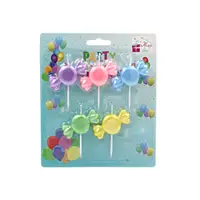 Set 5 lumânări party candy pastel