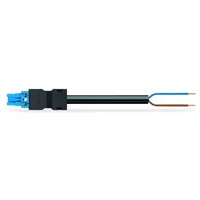 pre-assembled connecting cable; Eca; Socket/open-ended; 2-pole; Cod. I; 2 m; 1,00 mm²; blue