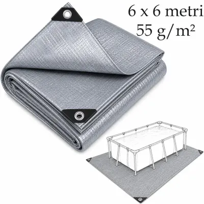 Prelata pentru Piscina 6x8 m, Protectie Sol, Extra Rezistenta, 160 g/mp
