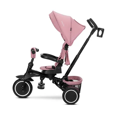 Tricicleta pentru copii Lorelli Freccia Pink multifunctionala, pliabila, sezut rotativ 360 grade, greutate admisa 25 kg, roti Eva