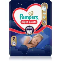 Pampers Night Pants Size 7 scutece de unică folosință tip chiloțel pentru noapte 15+ kg 35 buc
