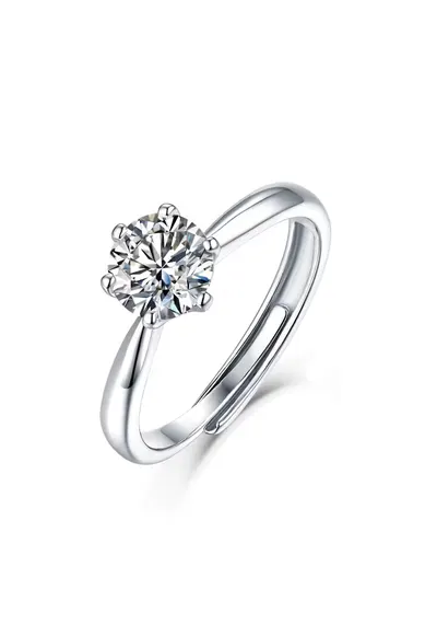Inel Sofia cu Diamant Moissanite 1ct - Argint 925 - Marime Ajustabila