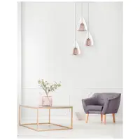 Lampa suspendata HUGO Crom Aluminiu Sticla clara & Rose Auriu Frame LED G9 3x5 Wat 230 Volt IP20 Fara bec