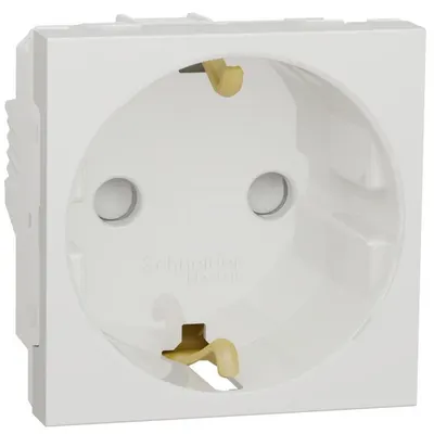 Priza 2 module cu obturator Schneider Noua Unica NU303718, alb