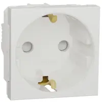 Priza 2 module cu obturator Schneider Noua Unica NU303718, alb