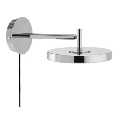 Aplică de perete argintiu-lucios LED cu structură flexibilă/cu intensitate reglabilă cu alimentare la priză ø 15 cm Asteria Wall Short – UMAGE