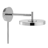 Aplică de perete argintiu-lucios LED cu structură flexibilă/cu intensitate reglabilă cu alimentare la priză ø 15 cm Asteria Wall Short – UMAGE