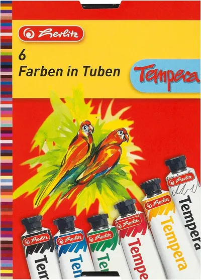 Vopsele tempera Herlitz - 6 culori, 16 ml