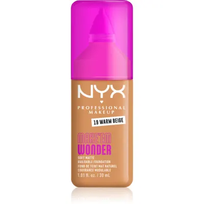 NYX Professional Makeup Make ‘Em Wonder make-up usor matifiant culoare 19 Warm Beige 30 ml