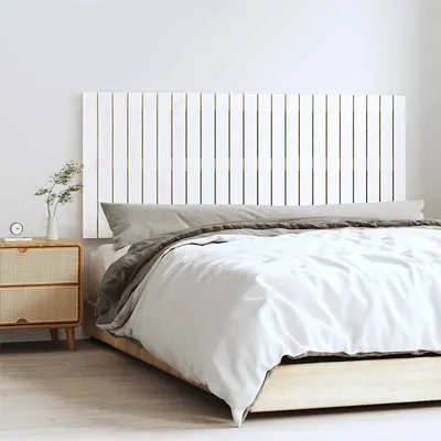vidaXL Tăblie de pat pentru perete, alb, 147x3x60 cm, lemn masiv pin