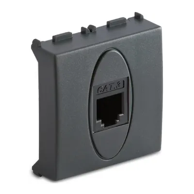 Priza RJ11, 6/4 contacte, 2 module, gri
