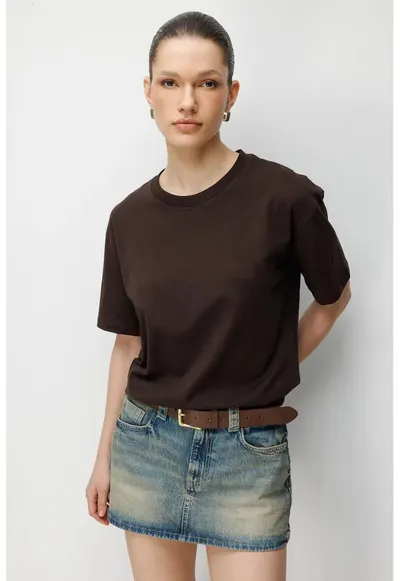 Tricou dama maro - cu guler rotund