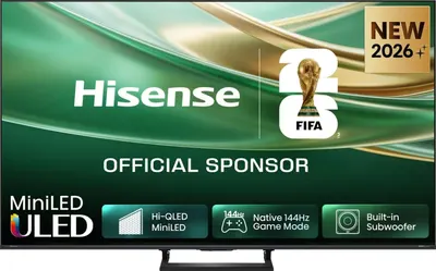 Televizor smart Hisense - 50E8S, 50'', 4K, ULED MiniLED 144Hz, HDR 10+, Tuned by Devialet, Audio 2.1 2x10W, 1x20W Dolby Vision-Atmos, negru