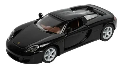 Mașinuță metalică Kinsmart - Porsche Carrera GT, 1:36, neagră