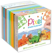 Set de 3 mozaicuri Pixelhobby - Dinozauri, cu pixeli Classic
