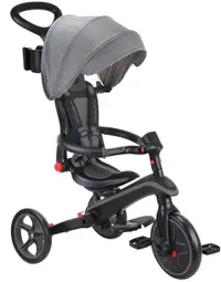 Tricicletă pliabilă pentru copii 4 în 1 Globber - Explorer Trike Foldable, gri-neagră