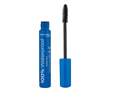 Mascara 100% Waterproof Black, 8g, Rimmel London