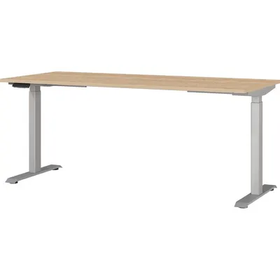 Birou reglabil cu blat cu aspect de lemn de stejar cu înălțime ajustabilă electric 80x180 cm Jet – Germania