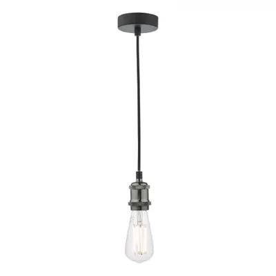 Lampa suspendata Waco 1 Light E27 Suspension Black Chrome Matt Black