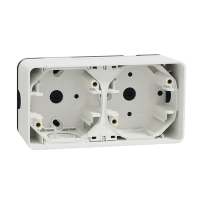 Mureva Styl - aparenta mounted box - doua module hsauizontal- alb