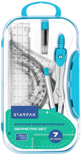 Set de instrumente pentru desen Starpak - 7 piese, albastru