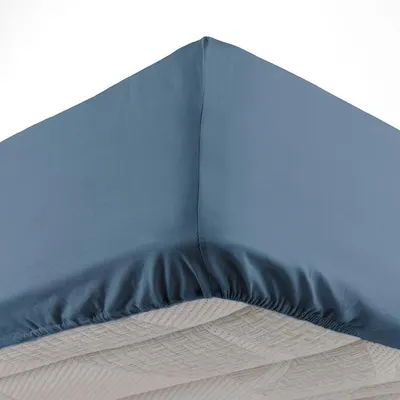 Cearceaf albastru din microfibră cu elastic 140x190 cm Oscar – douceur d'intérieur