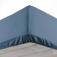 Cearceaf albastru din microfibră cu elastic 90x190 cm Oscar – douceur d'intérieur