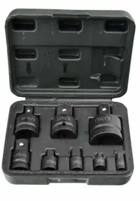 Set adaptoare impact Geko - G10090, 8 piese, 1/4'', 3/8'', 1/2'', 3/4'', 1''