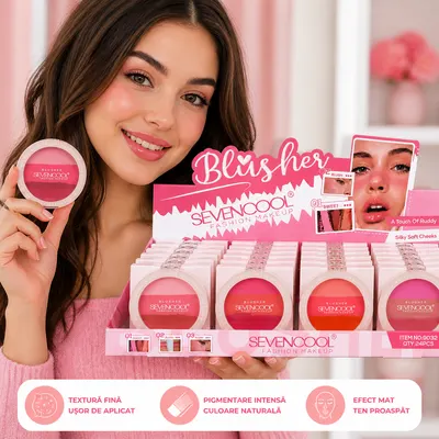 Blush compact pentru fata pigmentat profesional SevenCool 9032 Engros