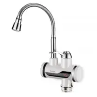 Robinet Electric Bucatarie, Alb, Inox, Incalzire Instanta, Putere 3000W