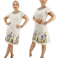 Rochie crem cu Broderie Ilincuta 2