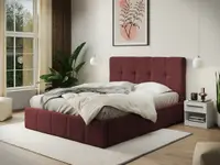 Pat Tapitat cu somiera fixa - Axis Bordo - Eden 09 140x200