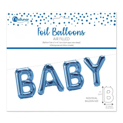 Set baloane albastre litere BABY 35x24cm