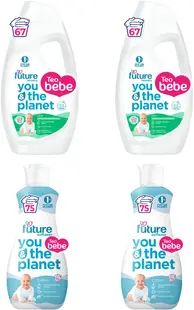 Pachet promo 3 + 1 Future baby - Gel concentrat pentru spălat cu aloe, 2 x 2.7 l + Balsam cu bumbac, 2 x 1.5 l