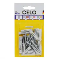 CELO Blister Multi-purpose plug cu collar MZK 6 cu PZ Surub pentru PAL/lemn SPS 4,5x40