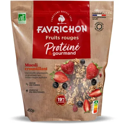 Musli Crocant cu 19% Proteine si Fructe de Padure Ecologic/Bio 450g
