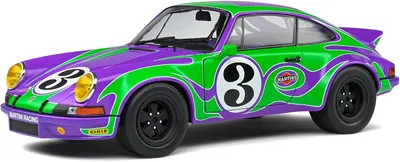Model de colecționar SOLIDO Curse: Mașini - Porsche Purple Hippy Tribute Purple 1973