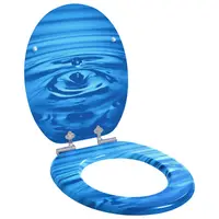 vidaXL Capac de toaletă cu închidere lentă Picătură Albastră Placă MDF