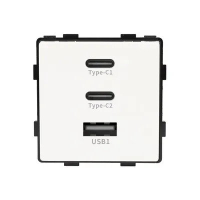 Modul Priza Fast Charge 65W – USB-A + 2 x USB-C LUXION