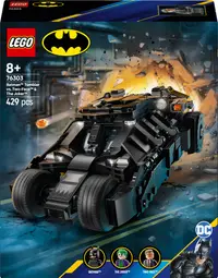 Constructor LEGO DC Comics Super Heroes - Batman cu SUV împotriva Two-Face și Joker (76303)
