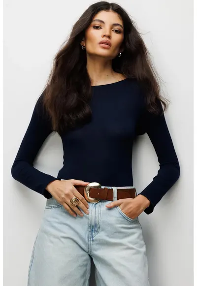 Bluza dama - Slim fit - Bleumarin - Poliester